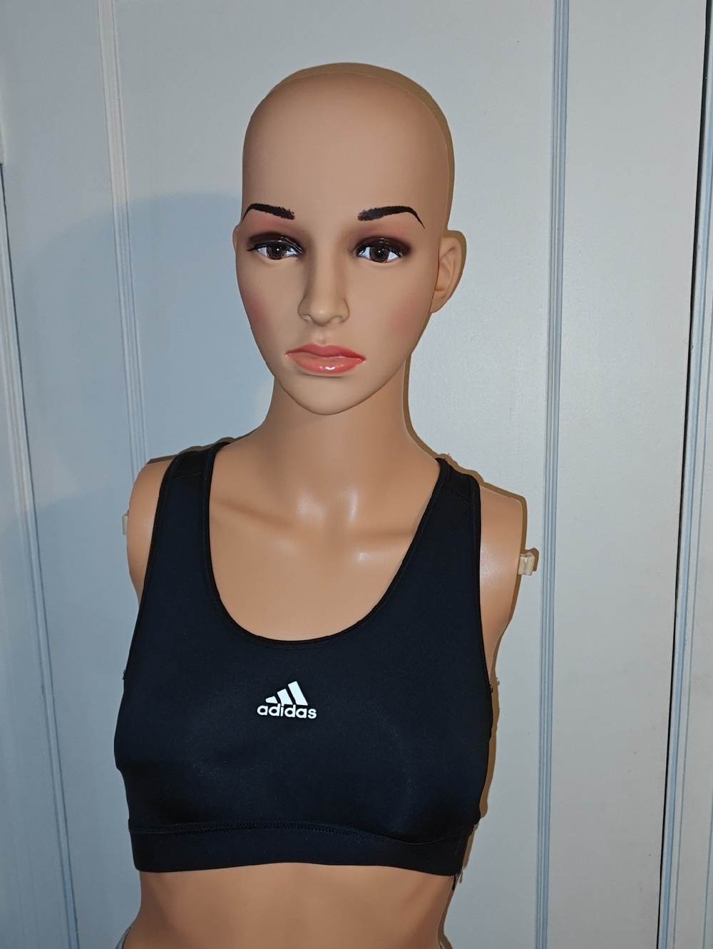 adidas Black Sports Bra with White Logo